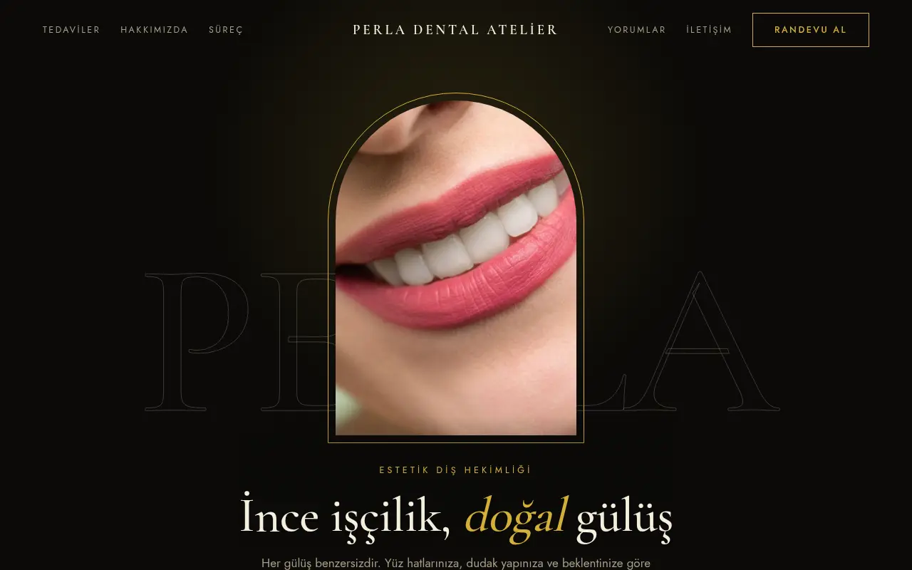 Modern Diş Kliniği Web Sitesi — Perla Dental Atelier